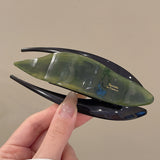 Retro Marbled Acetate Swallowtail Alligator Hair Clip, Long Duckbill Hair Clip for Women