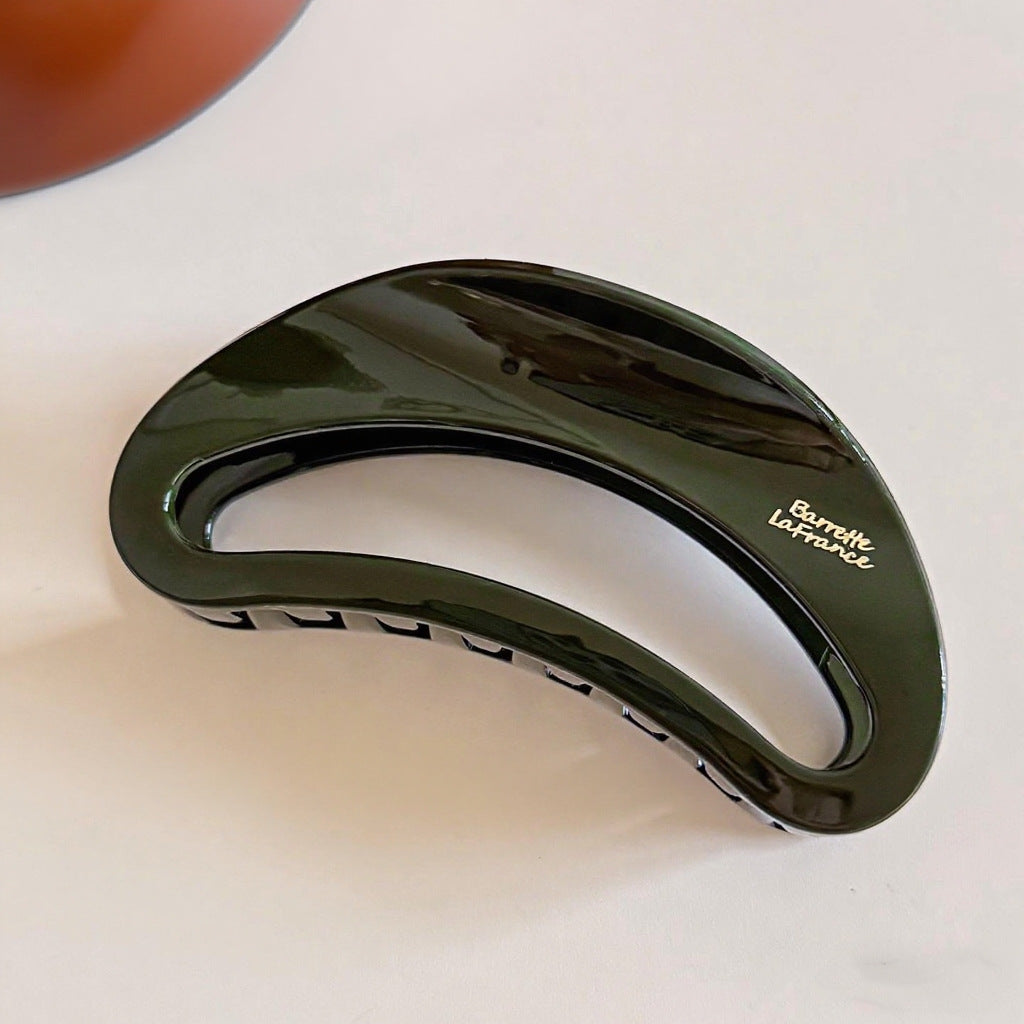 Minimal Hollow Crescent Hair Claw Clip, Simple Acrylic Shark Clip for Women