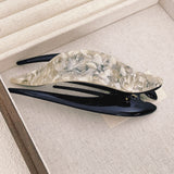 Retro Marbled Acetate Swallowtail Alligator Hair Clip, Long Duckbill Hair Clip for Women