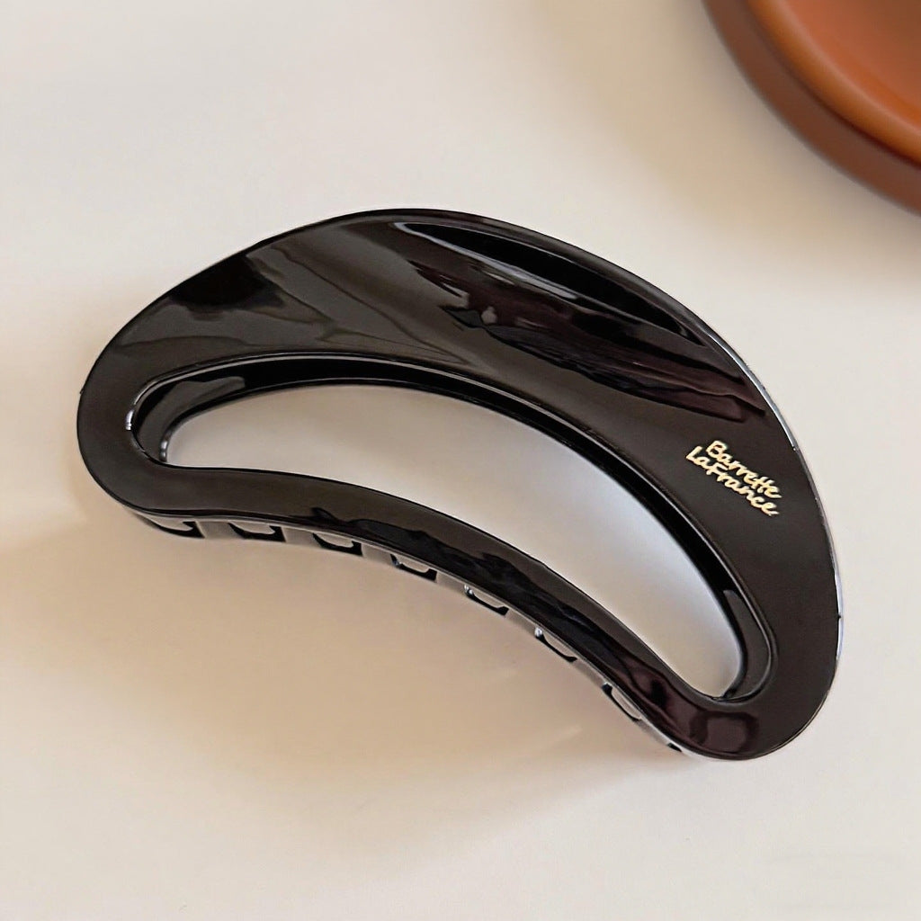 Minimal Hollow Crescent Hair Claw Clip, Simple Acrylic Shark Clip for Women