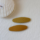 Polka Dot & Solid Oval BB Hair Clips Set of 2, Sweet Daily Side Bang Barrettes