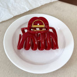 Dopamine Solid Color Octopus Hair Claw Clip For Updo