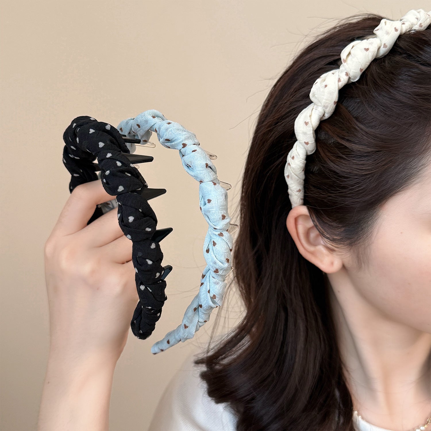 Sweet Polka Dot Ruffle Wrapped Headband