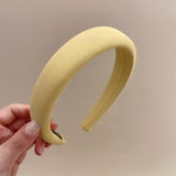 Solid Color Padded Fabric Headband Women Simple Wide Sponge Hair Hoop Daily Hair Accessory