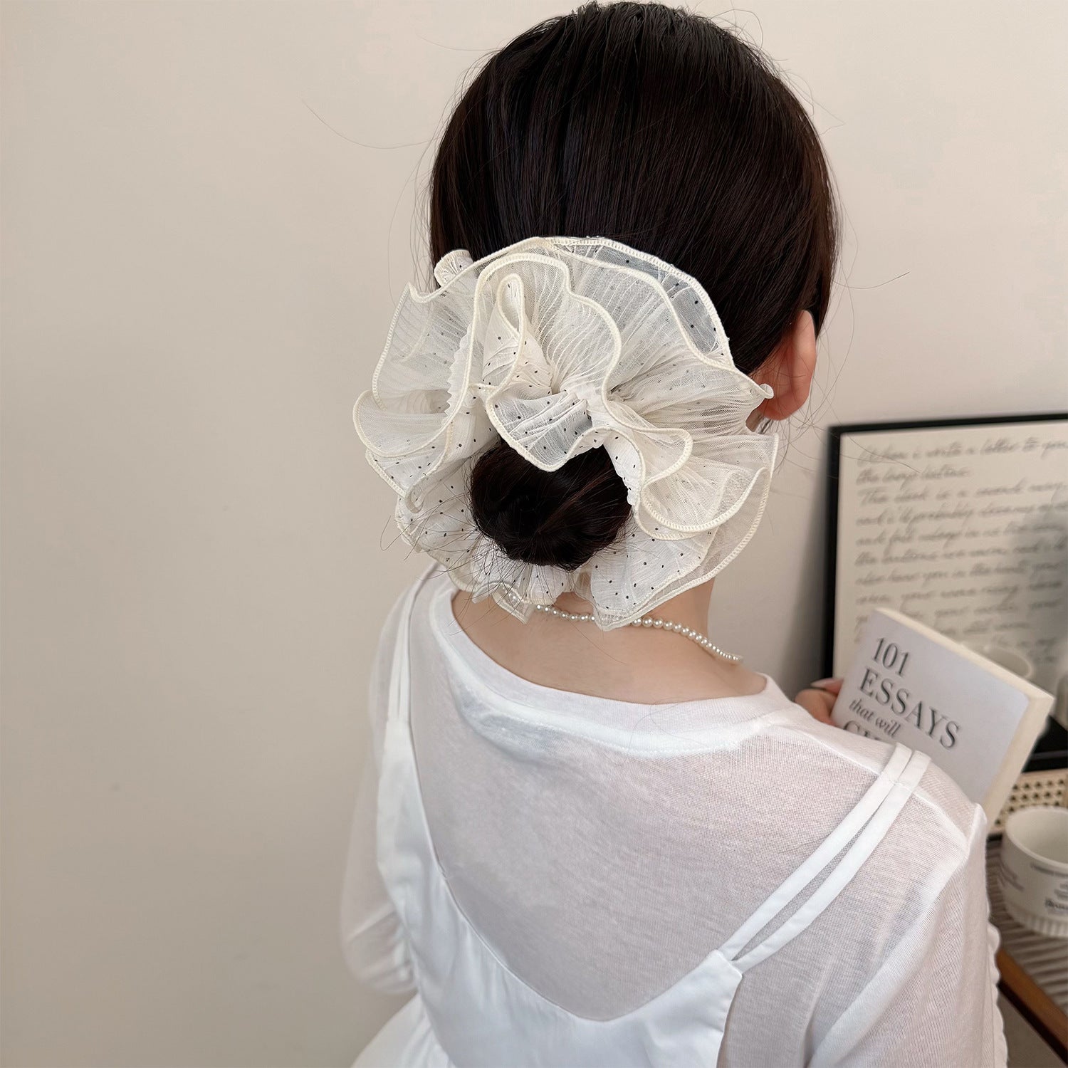 Tulle Polka Dot Scrunchie