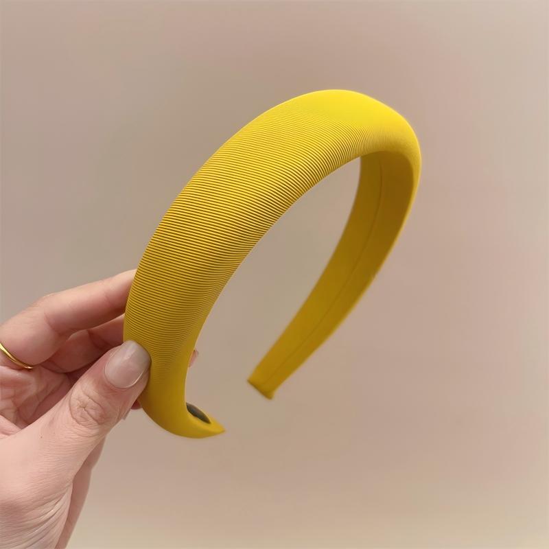 Solid Color Padded Fabric Headband Women Simple Wide Sponge Hair Hoop Daily Hair Accessory