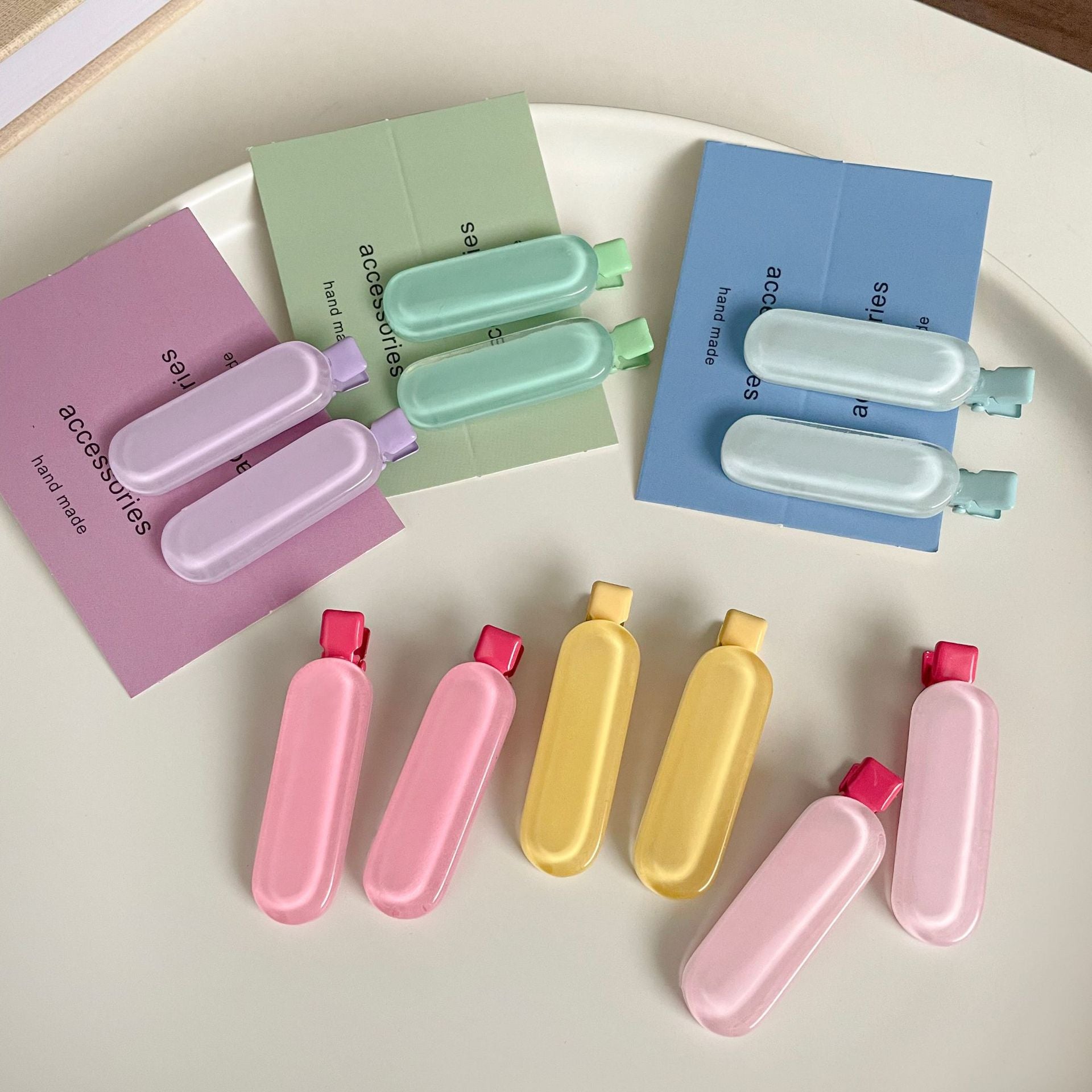 Jelly Candy Color Oval No-Trace Side BB Clip