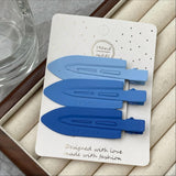 Matte No Crease Hair Clips 3Pcs Gradient Color Side Bang Clips Makeup Hair Barrettes Set