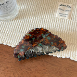Vintage Scalloped Wave Arc Acetate Hair Claw Clip, Medium Jaw Clip for Women