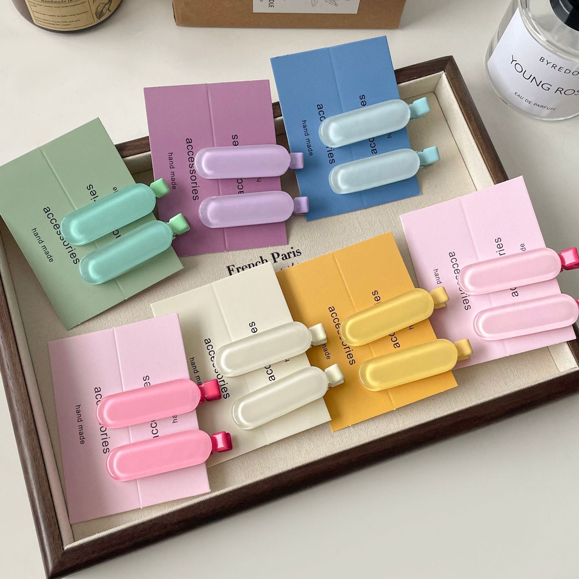 Jelly Candy Color Oval No-Trace Side BB Clip