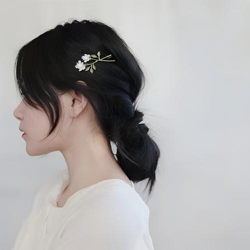 White Rose Hair Clip
