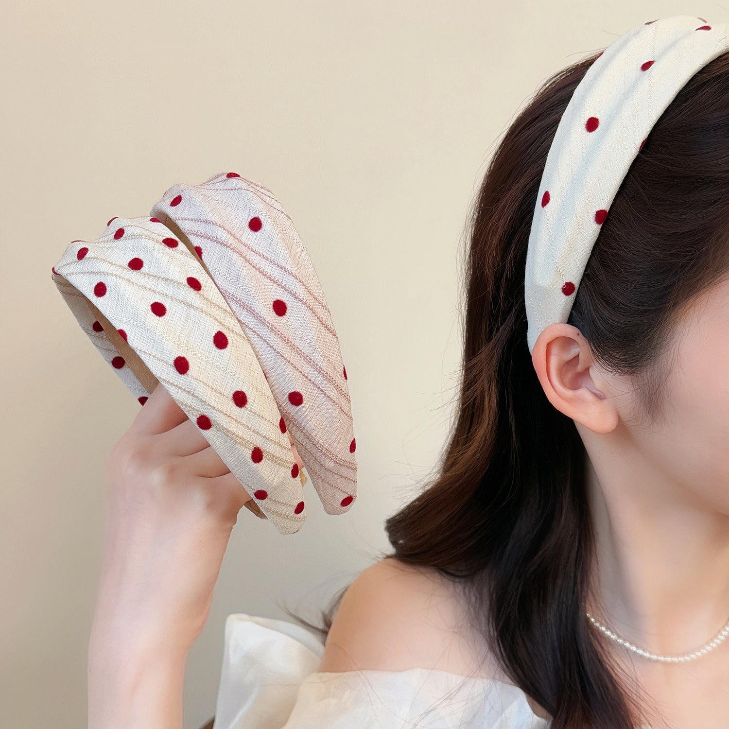 Sweet Polka Dot Fabric Headband