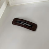 Minimalist Hollow Textured Rectangle BB Hair Clip, Neutral Tone Side Bang Barrette