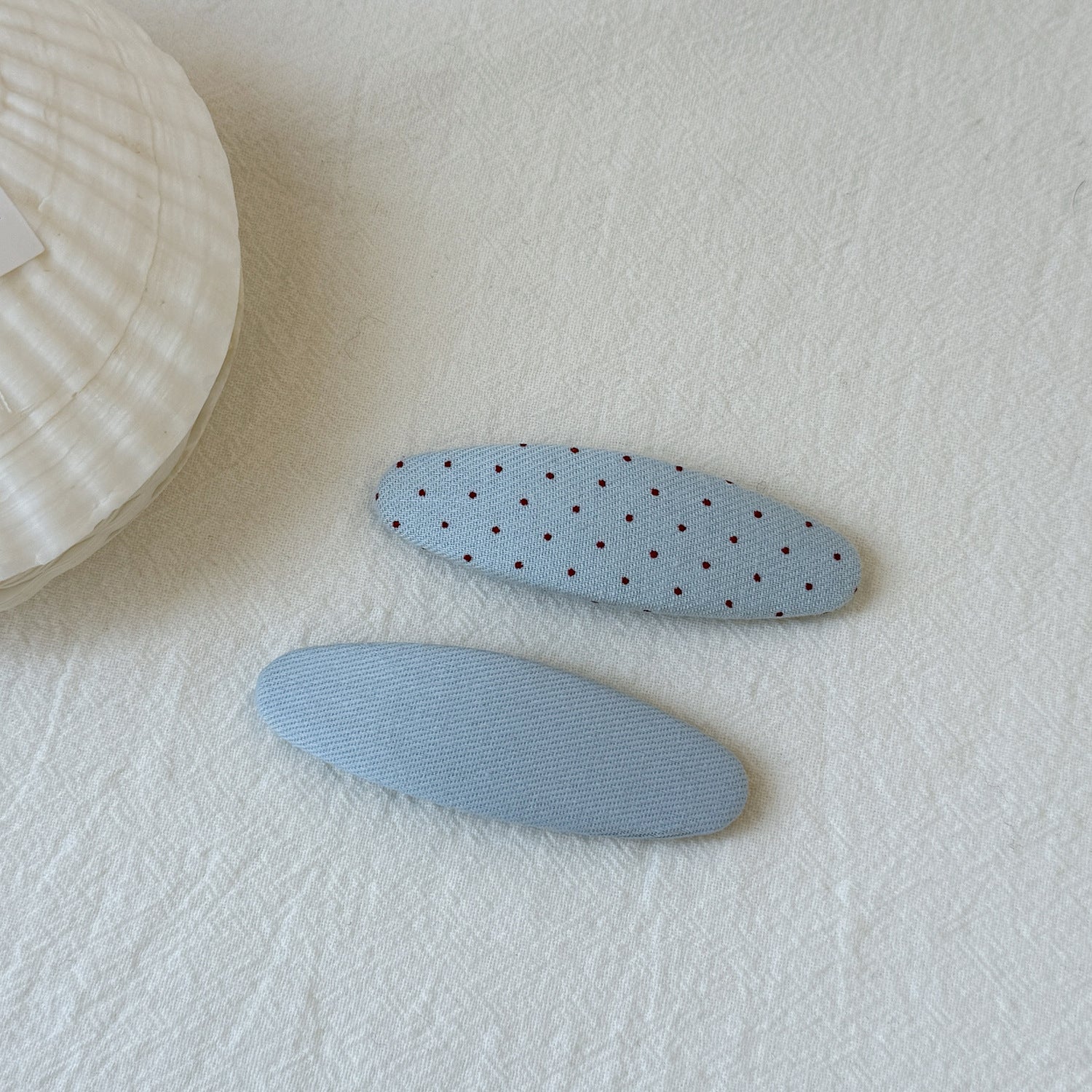Polka Dot & Solid Oval BB Hair Clips Set of 2, Sweet Daily Side Bang Barrettes