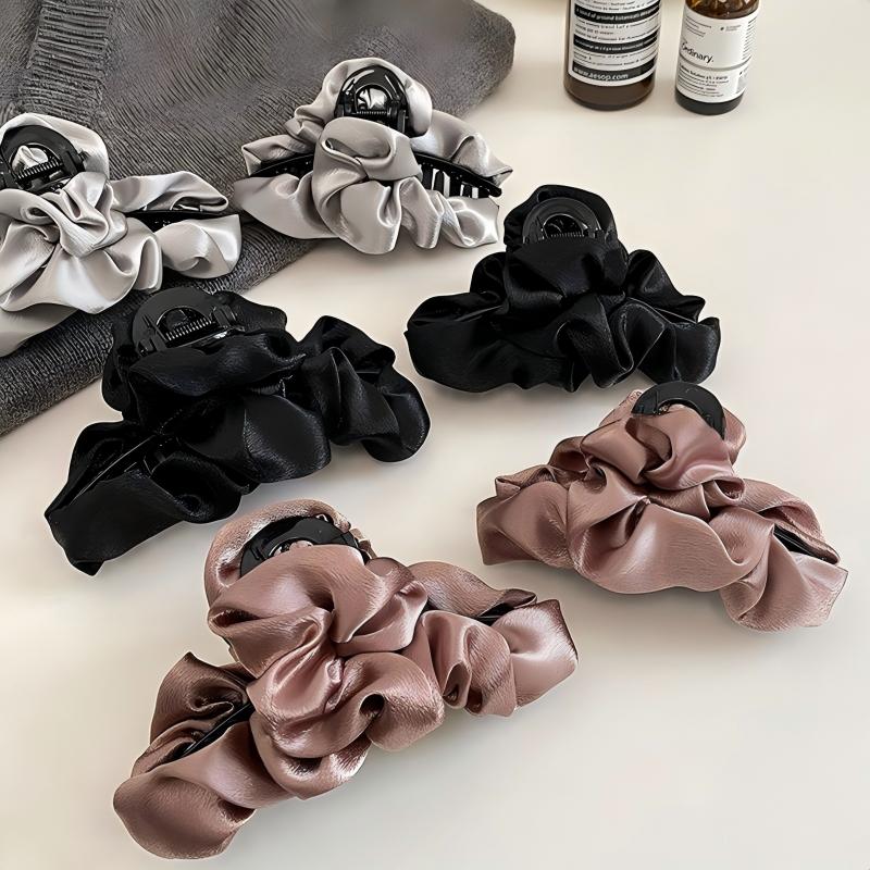 Luxury Fabric Ruffle Hair Claw Clip