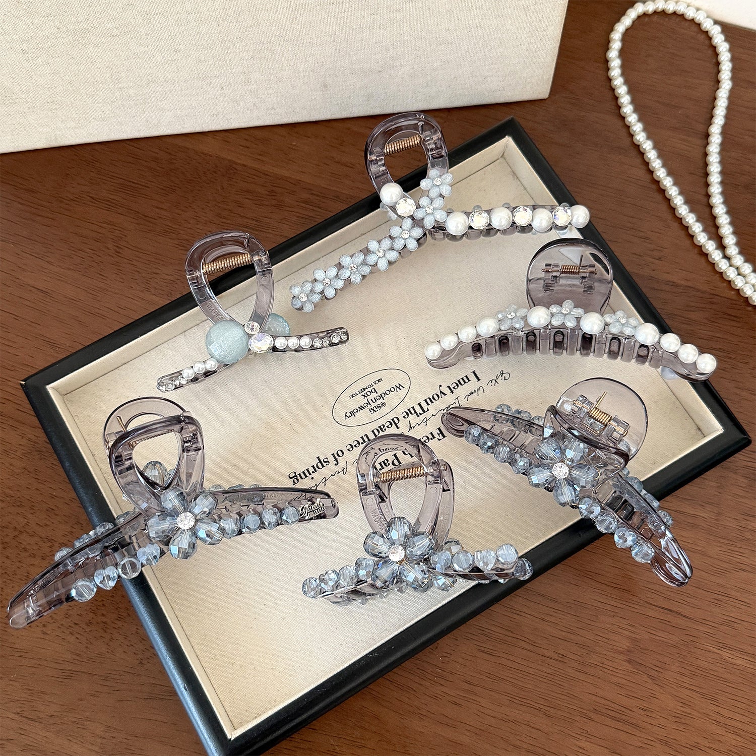 Rhinestone Pearl Hair Claw Clip