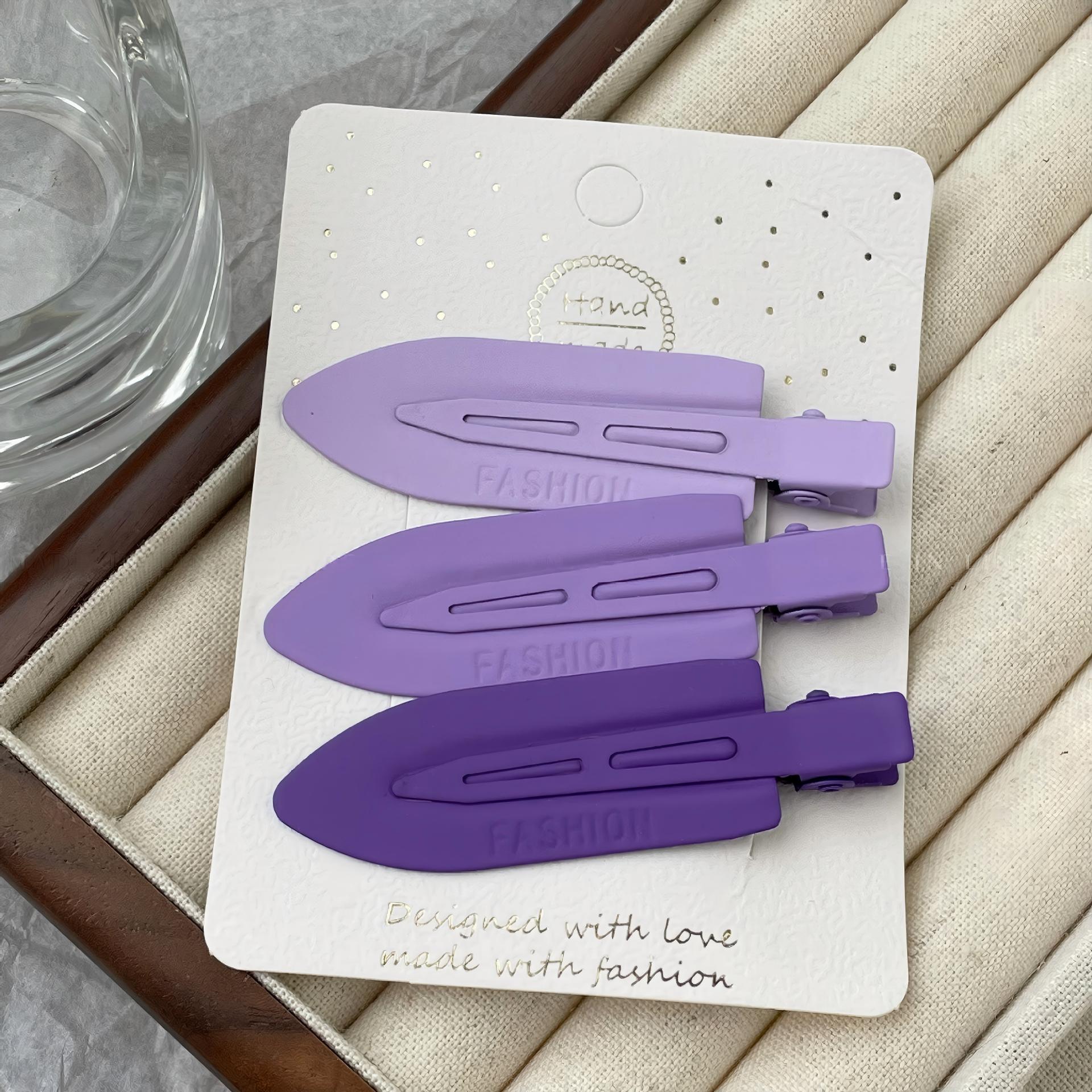 Matte No Crease Hair Clips 3Pcs Gradient Color Side Bang Clips Makeup Hair Barrettes Set