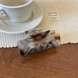 Vintage Square Arc Acetate Hair Claw Clip, Medium Rectangle Jaw Clip for Women