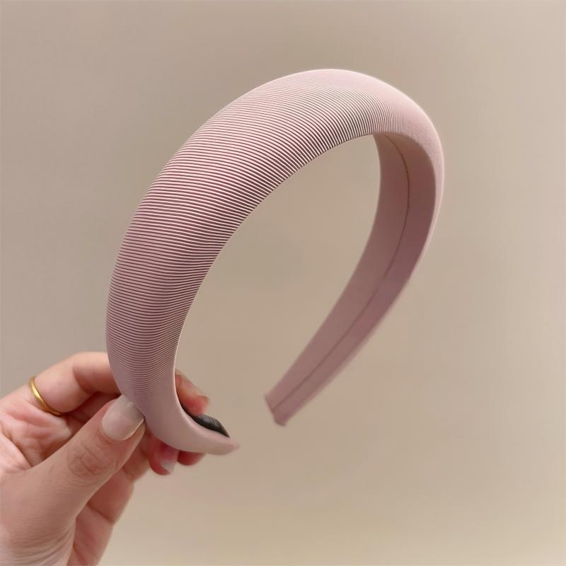 Solid Color Padded Fabric Headband Women Simple Wide Sponge Hair Hoop Daily Hair Accessory