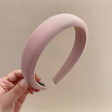 Solid Color Padded Fabric Headband Women Simple Wide Sponge Hair Hoop Daily Hair Accessory