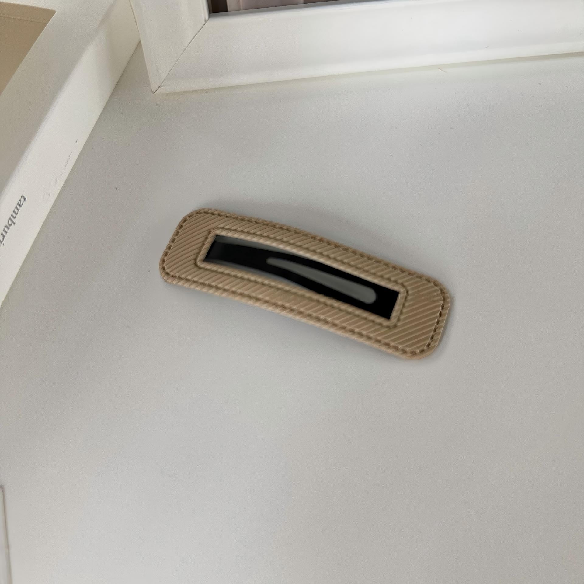 Minimalist Hollow Textured Rectangle BB Hair Clip, Neutral Tone Side Bang Barrette