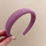 Solid Color Padded Fabric Headband Women Simple Wide Sponge Hair Hoop Daily Hair Accessory