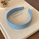Vintage Stitched Denim Headband Women Simple Wide Hair Hoop