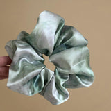 Starry Blue Oil Painting Satin Scrunchie