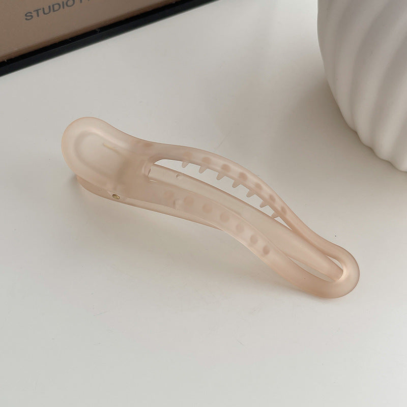 Minimalist Gradient Acrylic Curved Hollow Alligator Hair Clip, Side Bang Duckbill Clip for Women