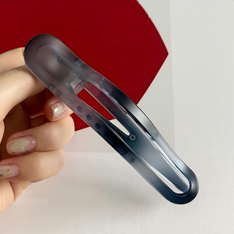 Minimalist Gradient Acrylic Curved Hollow Alligator Hair Clip, Side Bang Duckbill Clip for Women