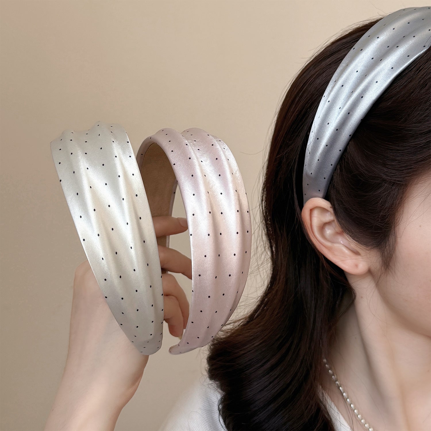 Retro Polka Dot Wide Headband