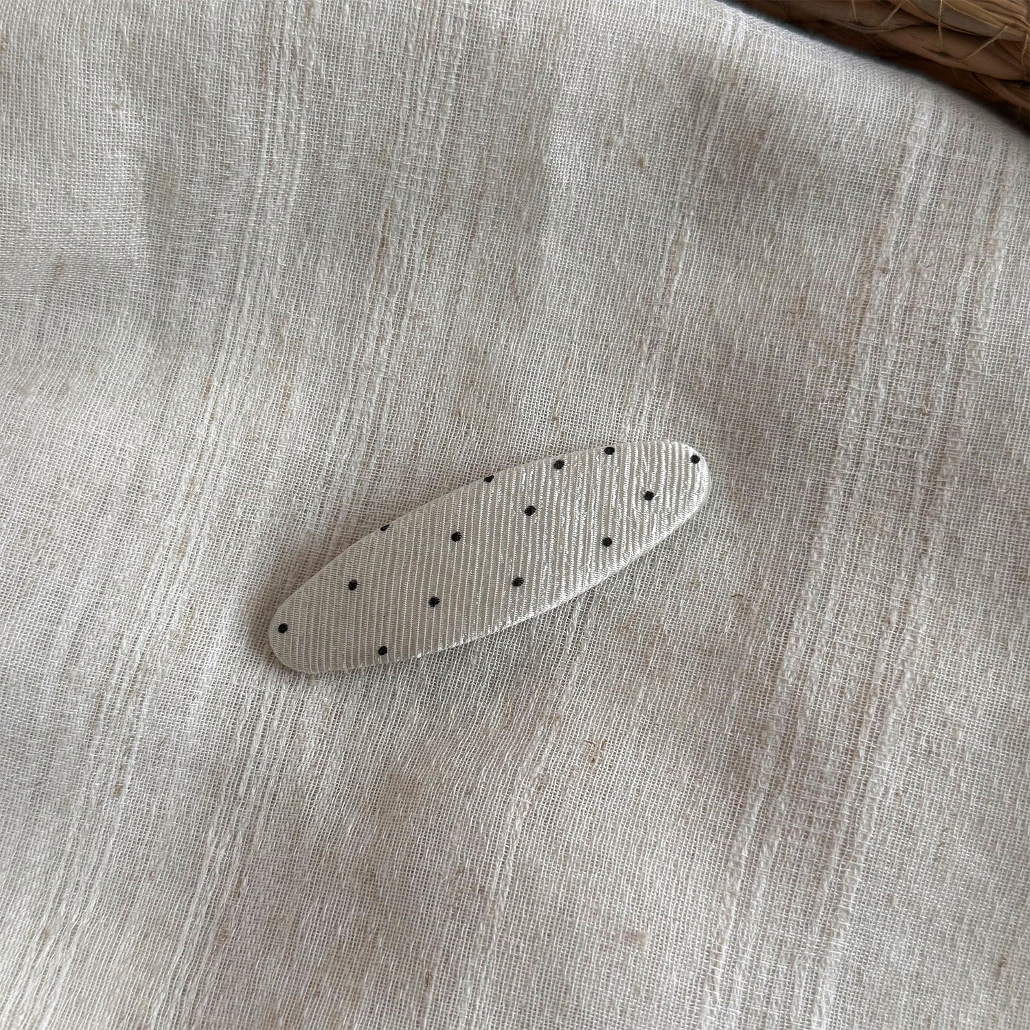 Fabric Pleated Polka Dot BB Clip