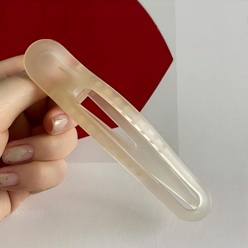Minimalist Gradient Acrylic Curved Hollow Alligator Hair Clip, Side Bang Duckbill Clip for Women