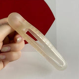 Minimalist Gradient Acrylic Curved Hollow Alligator Hair Clip, Side Bang Duckbill Clip for Women