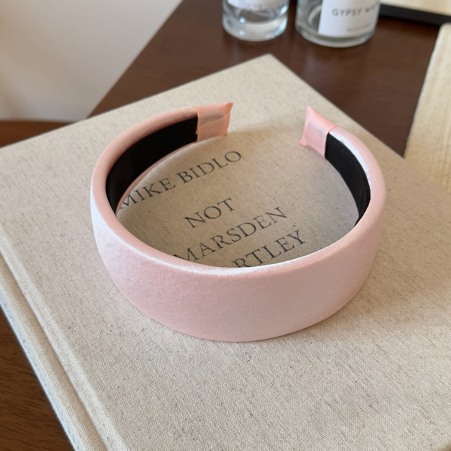 Solid Glossy Satin Padded Headband Women Elegant Wide Hair Hoop