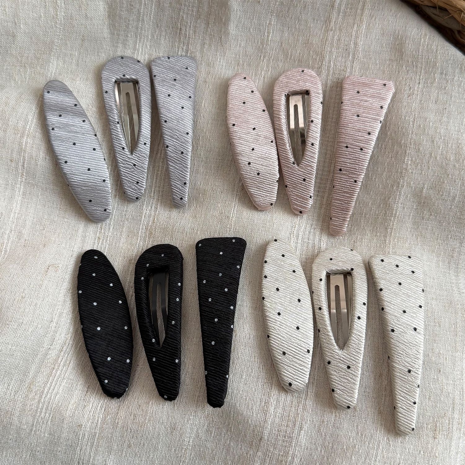 Fabric Pleated Polka Dot BB Clip