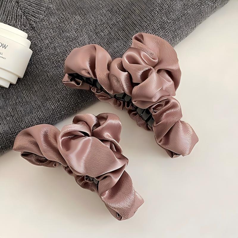Luxury Fabric Ruffle Hair Claw Clip